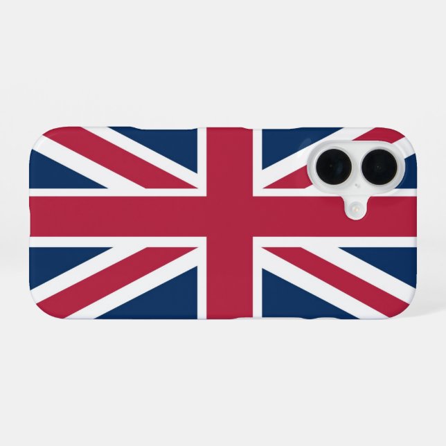 British flag iPhone 16 case (Back Horizontal)