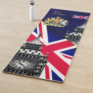 British Flag mat, Big Ben, British, London Yoga Mat