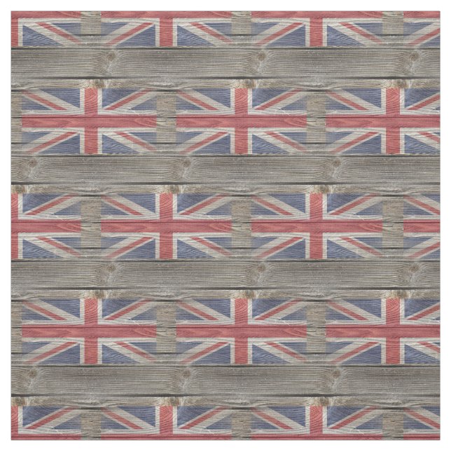 British Flag Old Wood Fabric (Swatch)