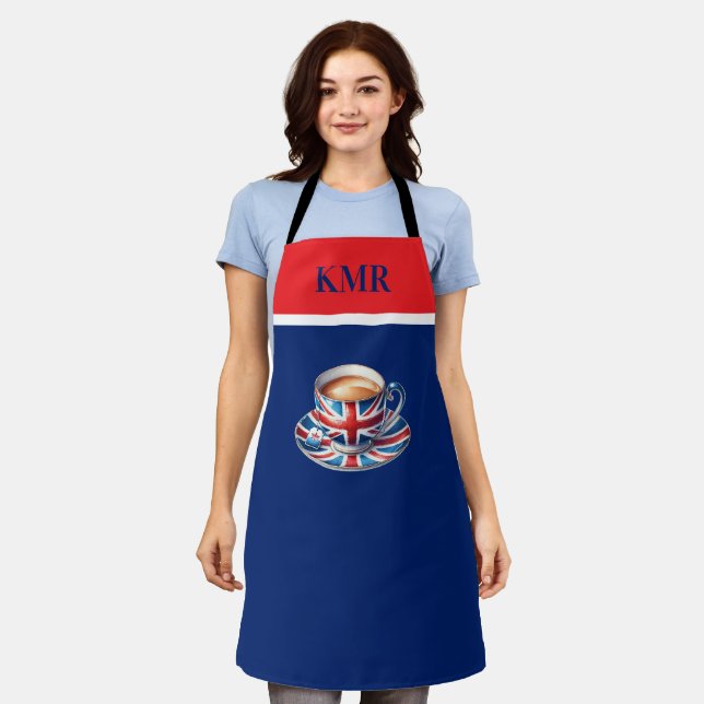 British Flag on English Teacup Apron (Worn)