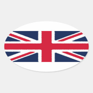 British Flag Oval Sticker