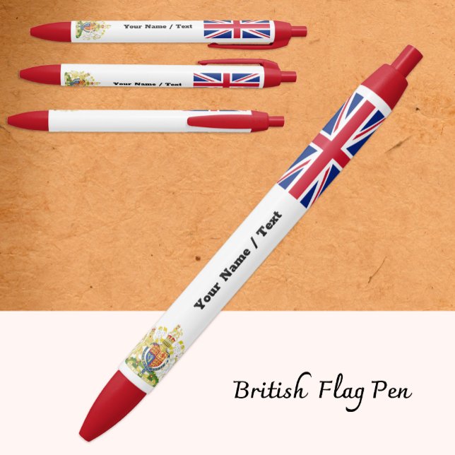 British Flag Pen, United Kingdom / Union Jack  Black Ink Pen (Creator Uploaded)
