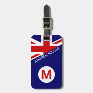 British Flag Personalised modern travel luggage Tag