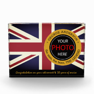 British Flag Photo Block & United Kindom / name UK