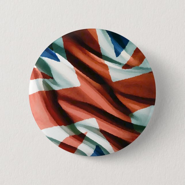 British Flag Pop Art 6 Cm Round Badge (Front)