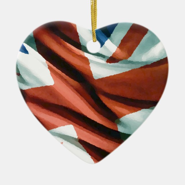 British Flag Pop Art Ceramic Tree Decoration (Front)