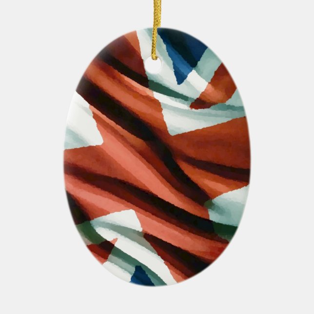 British Flag Pop Art Ceramic Tree Decoration (Front)