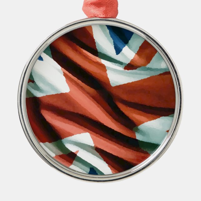 British Flag Pop Art Metal Tree Decoration (Front)