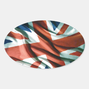British Flag Pop Art Oval Sticker
