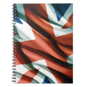 British Flag Pop Art Spiral Notebook