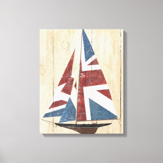 British Flag Sailboat Canvas Print (Front)