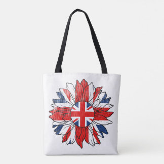 British Flag Sunflower Distressed Design Women's Tote Bag