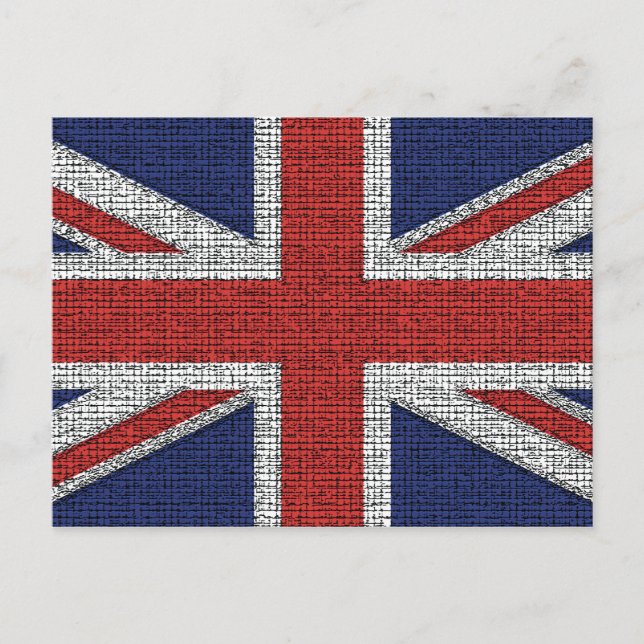 British Flag Tattered Postcard (Front)