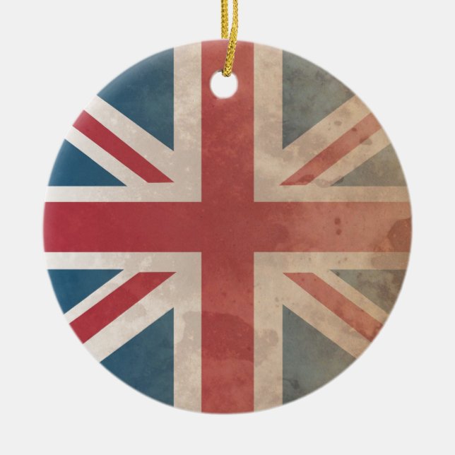 British Flag, (UK, Great Britain or England) Ceramic Tree Decoration (Front)