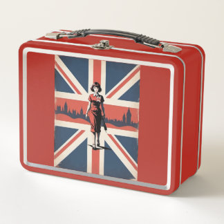British flag union jack england metal lunch box