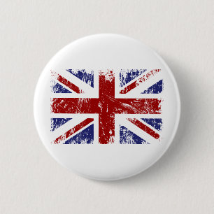 British Flag Union Jack Punk Grunge 6 Cm Round Badge