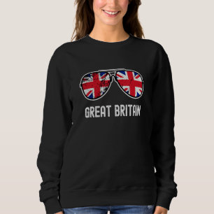 British Flag Union Jack Sunglasses England UK Sweatshirt