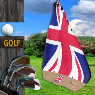British flag & United Kingdom monogrammed /golf Go Golf Towel