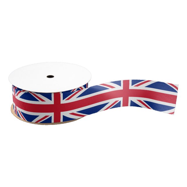 British Flag & United Kingdom travel holiday/sport Grosgrain Ribbon (Spool)
