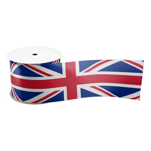 British Flag & United Kingdom travel holiday/sport Satin Ribbon (Spool)