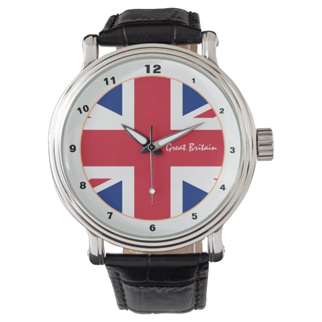 British Flag & United Kingdom trendy fashion UK Watch (Front)