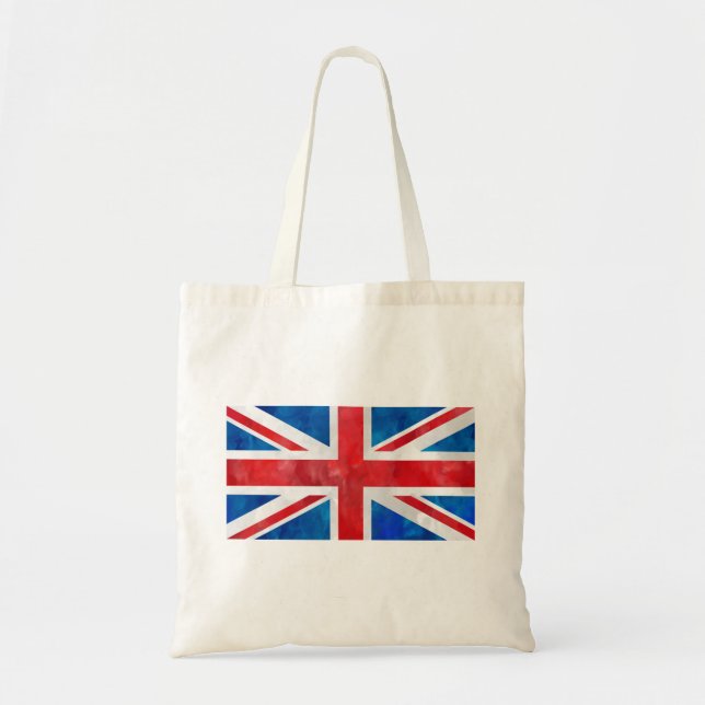 british flag watercolor art tote bag (Front)