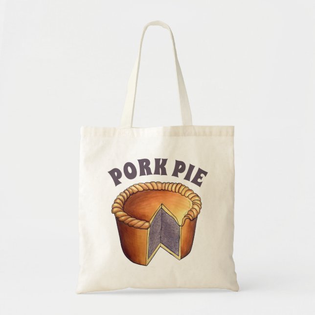 British Food Pork Pie Savoury Pastry UK Cuisine Tote Bag (Front)