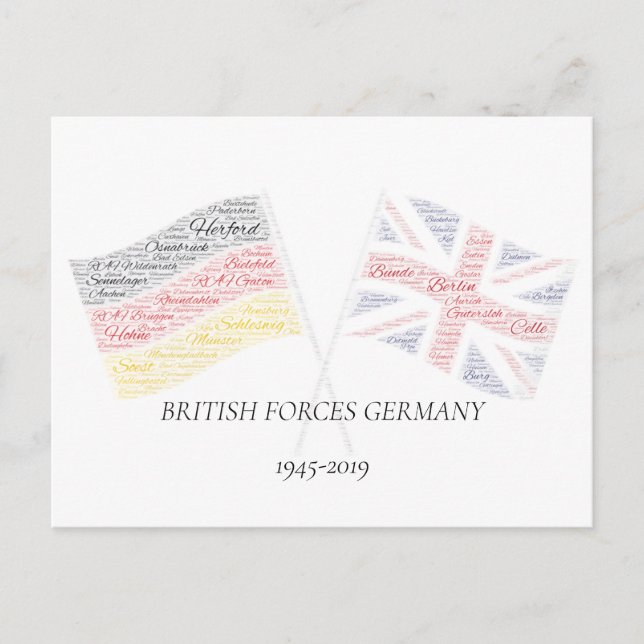 British Forces Germany Cross Flag Postcard (Front)