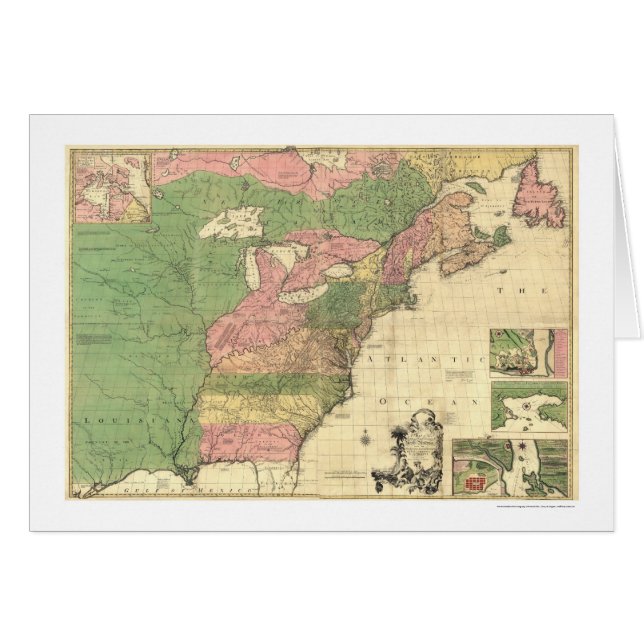 British French America Map 1755 (Front Horizontal)