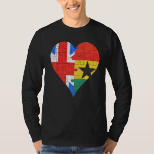 British Ghanaian Flag Heart T-Shirt