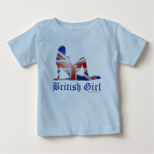 British Girl Silhouette Flag Baby T-Shirt