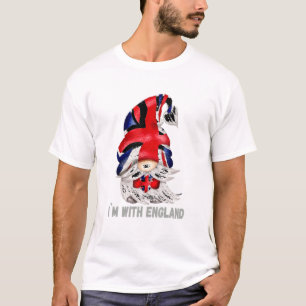 British Gnome Shows Love Heart For Team England Fl T-Shirt