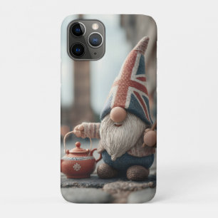 British Gnome with Union Jack Hat and Teapot Case-Mate iPhone Case