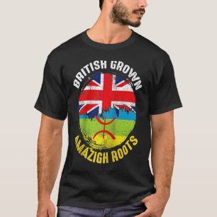 British Grown Amazigh Roots Vintage Flags for Men T-Shirt