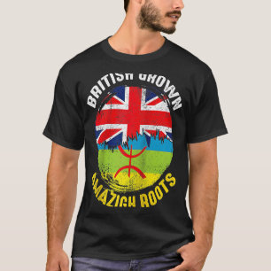 British Grown Amazigh Roots Vintage Flags for Men T-Shirt
