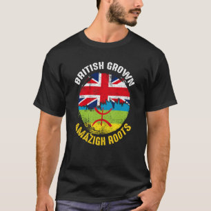 British Grown Amazigh Roots Vintage Flags for Men T-Shirt