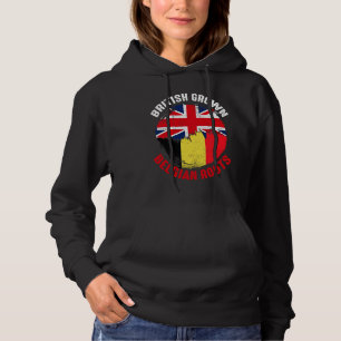 British Grown Belgian Roots Vintage Flags for Men  Hoodie
