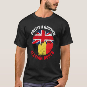 British Grown Belgian Roots Vintage Flags for Men T-Shirt