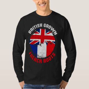 British Grown French Roots Vintage Flags for Men W T-Shirt