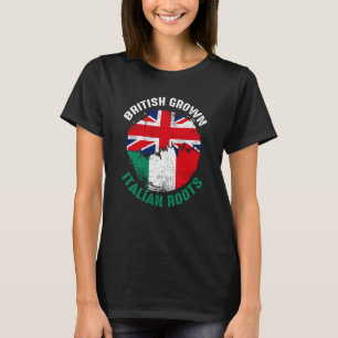 British Grown Italian Roots Vintage Flags for Men T-Shirt