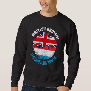 British Grown Luxembourg Roots Vintage Flags for M Sweatshirt
