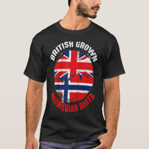 British Grown Norwegian Roots Vintage Flags for Me T-Shirt