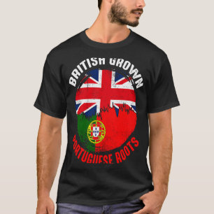 British Grown Portuguese Roots Vintage Flags for M T-Shirt
