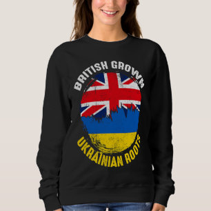 British Grown Ukranian Roots Vintage Flags for Men Sweatshirt