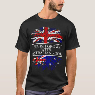 British grown with australian roots australia flag T-Shirt