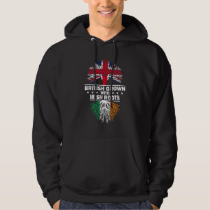 British Grown With Irish Roots Irish Flag British  Hoodie