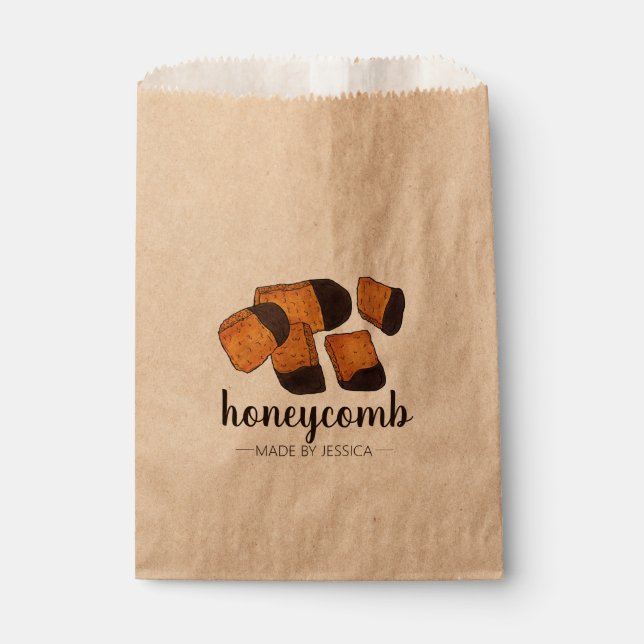 British Honeycomb Sponge Cinder Toffee Candy Sweet Favour Bags (Front)