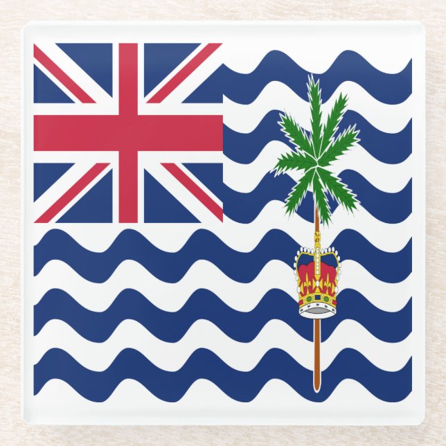 British Indian Ocean Territory Flag Glass Coaster (Front)