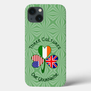 British Irish American Shamrock Flag Personalised iPhone 13 Case