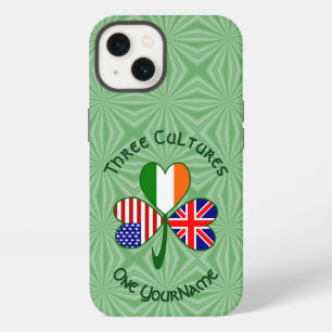 British Irish American Shamrock Flag Personalised iPhone 13 Case